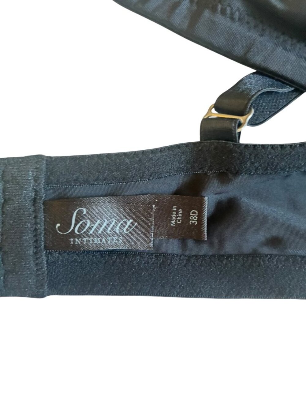 Lace Black Underwire Bra By Soma Size 38D Adjustable Straps Lace Trim - Picture 3 of 11